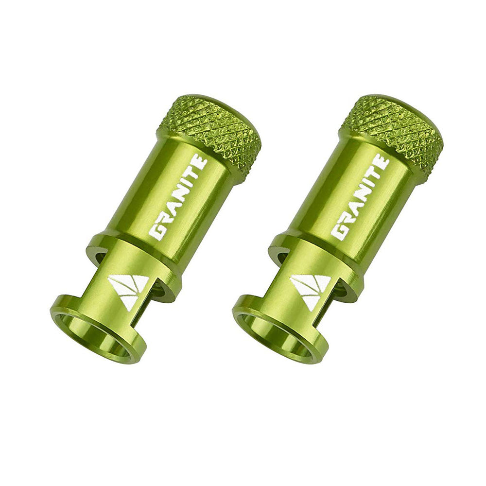 Granite-Design Juicy Nipples Presta Valve Core Tool Cap Set of 2, Green