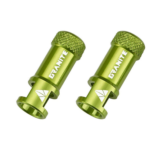 Granite-Design Juicy Nipples Presta Valve Core Tool Cap Set of 2, Green