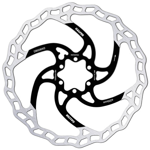 Galfer 200mm Rotor, 6-Bolt , 2.0mm, Black/Silver