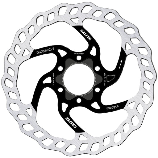 Galfer 160mm Rotor, Center Lock, 2.0mm, Black/Silver