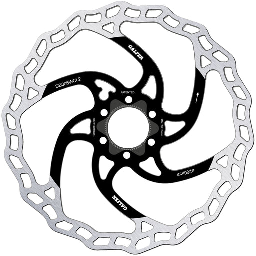 Galfer 200mm Rotor, Center Lock, 2.0mm, Black/Silver