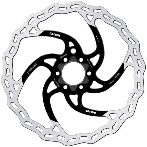 Galfer 203mm Rotor, Center Lock, 2.0mm, Black/Silver