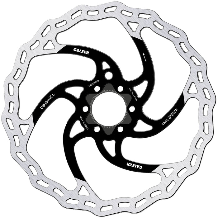 Galfer 203mm Rotor, Center Lock, 2.0mm, Black/Silver