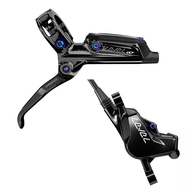 SRAM Level Ultimate Disc Brake and Lever - Front, Hydraulic, Post Mount, Black with Rainbow Hardware, B1