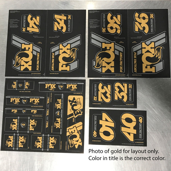 Fox Shox Heritage Decal Kit, Gold 803-01-342