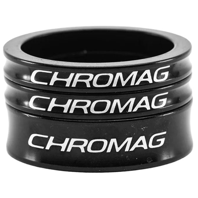 Chromag Headset Spacer Set, 2x5mm, 1x10mm, Black