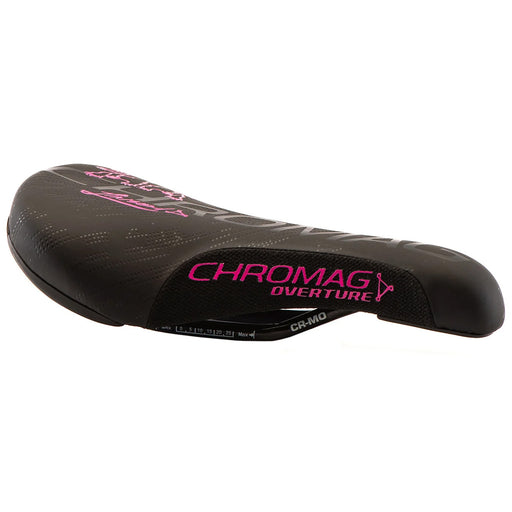 Chromag Overture Saddle, CrMo Rails - Black/Pink