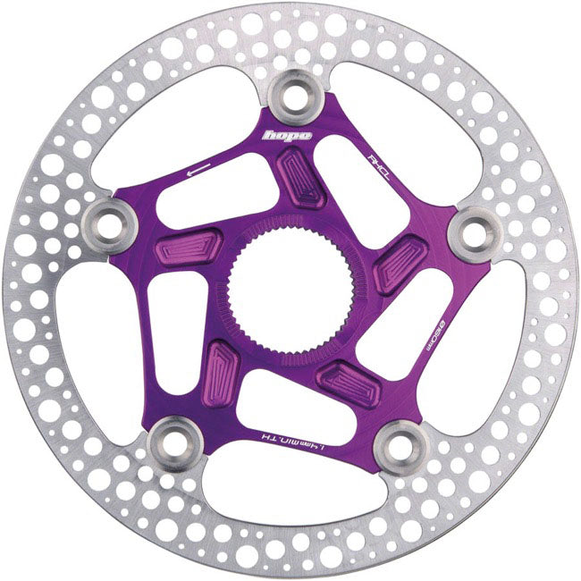 Hope RX Disc Rotor - 140mm, Center-Lock, Purple