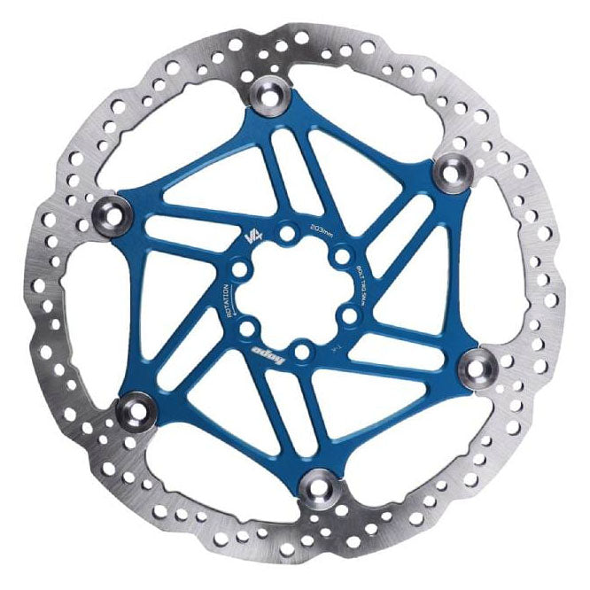 Hope V4 Vented Disc Rotor, 6-Bolt, Float/Wave, 220mm, Blue