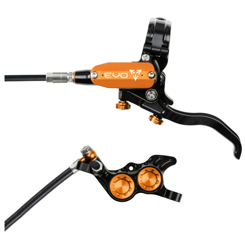Hope Tech 4 Evo GR4 Disc Brake, Right/Rear, 74mm, Blk/Orang