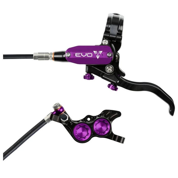 Hope Tech 4 Evo GR4 Disc Brake, Right/Rear, 74mm, Blk/Prpl