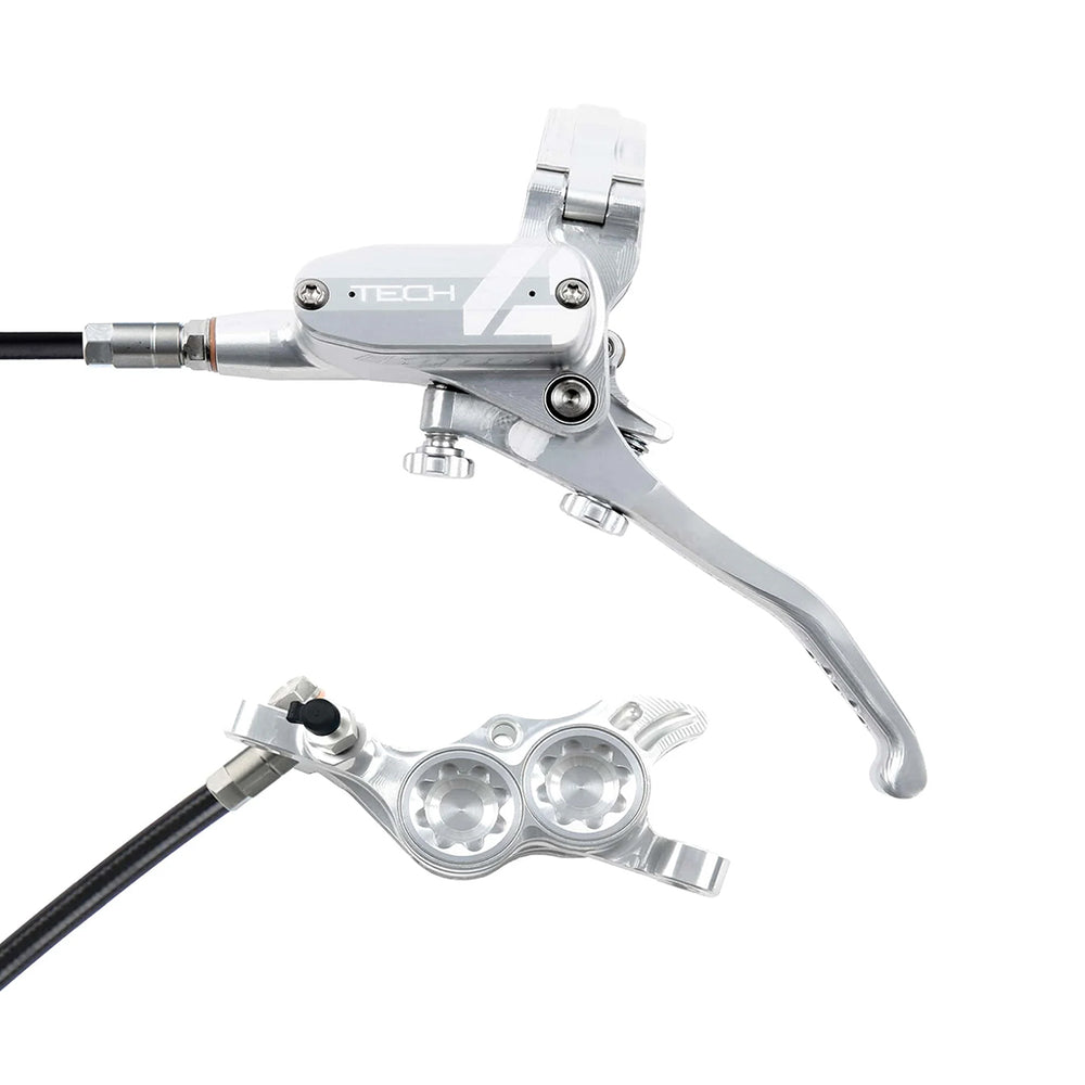 Hope Tech 4 E4 Disc Brake, Left/Front - 74mm, Silver/Silver