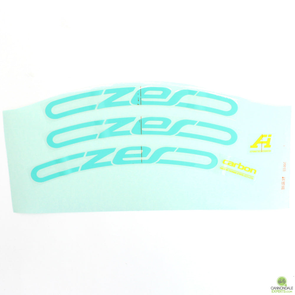 Cannondale CZero 29" Mountain Wheel Decal Sticker Teal/Yellow Set of 3