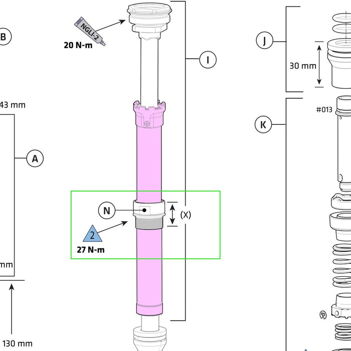 Cannondale Lefty 2.0 32mm Oil Cylinder Adapter 110mm - KH151/110