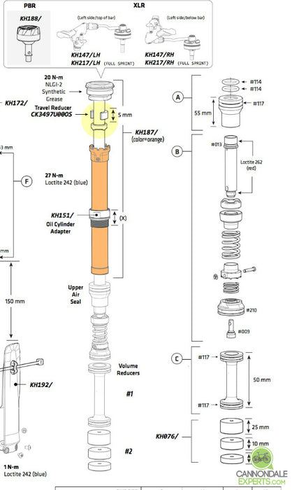 Cannondale Lefty 2.0 Damper 120mm, 27.5" and 29" KH187/