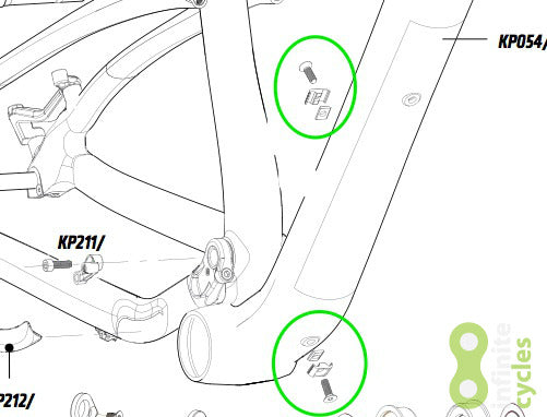 Cannondale Scalpel 29 Down Tube Bolt On Cable Guides - KP210