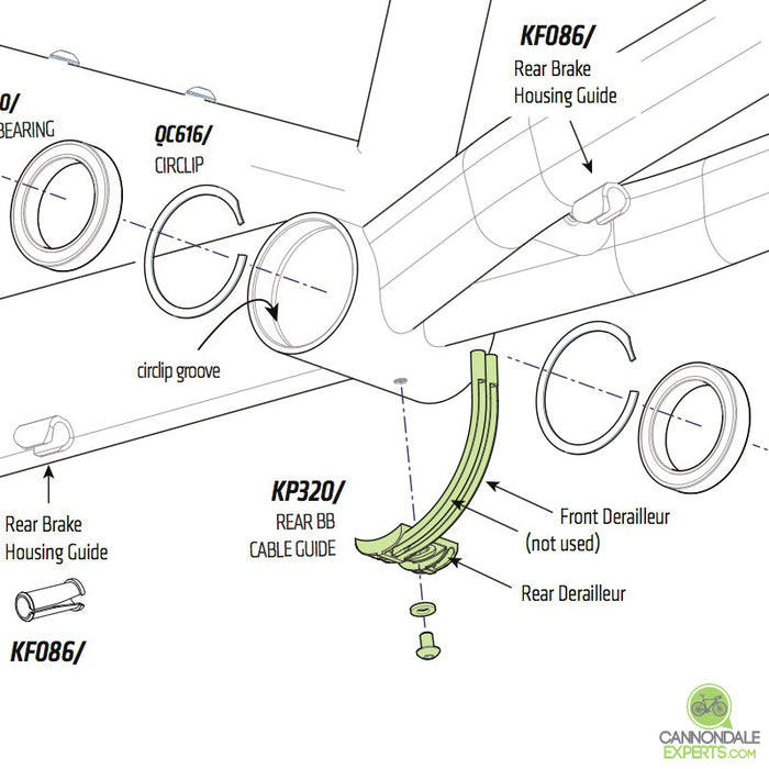 Cannondale Tandem Rear Bottom Bracket Cable Guide KP320/