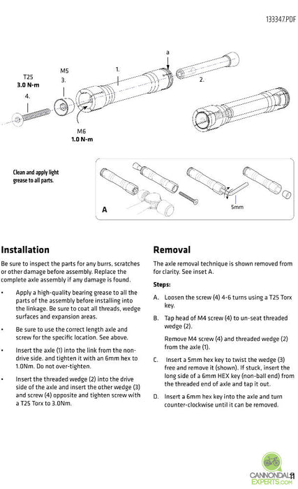 Cannondale Scalpel Si Shock Link Hardware Kit - KP435/