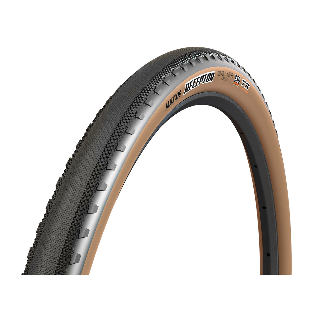 Maxxis Receptor Tire - 700 x 40, Tubeless, Folding, Black/Dark Tan, Dual, Exo Protection