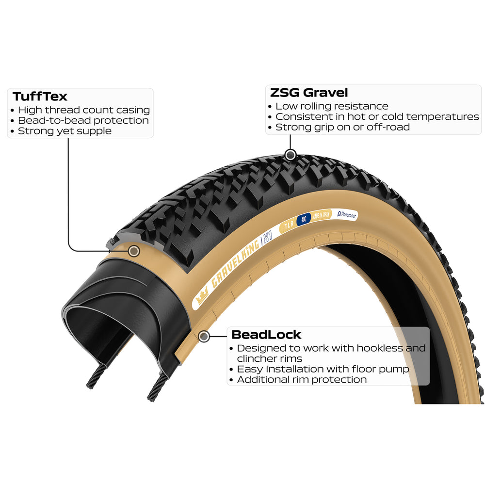 Panaracer GravelKing X1 Tire, 700x40, TLC,  Black