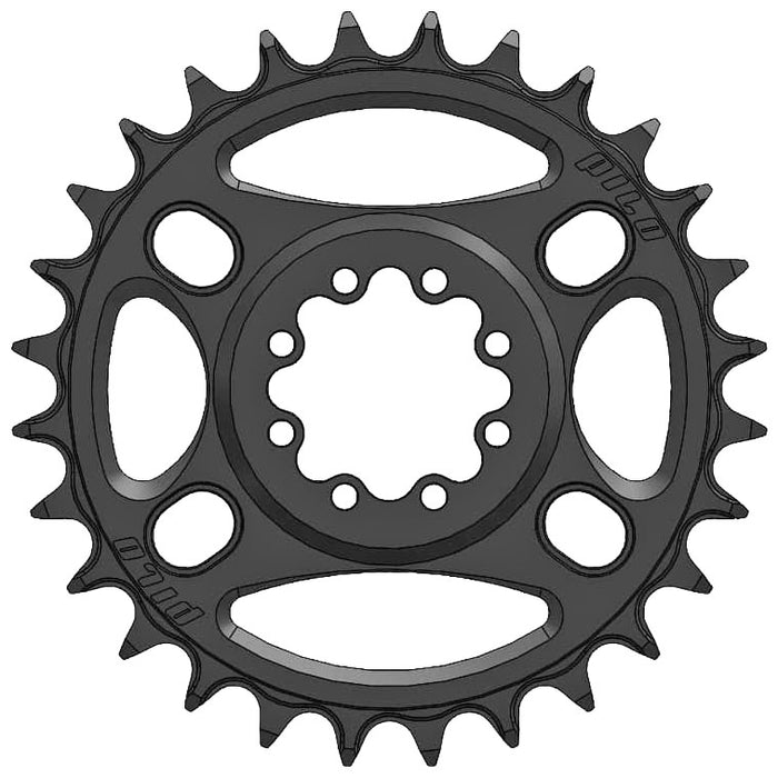 Pilo Round 8-Bolt SRAM T-Type Chainring, 28T, Black
