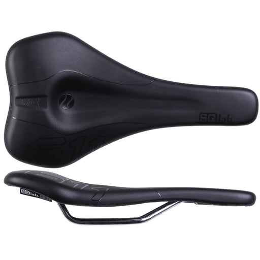 SQlab 611 Ergowave CrMo rail 130* saddle, blk