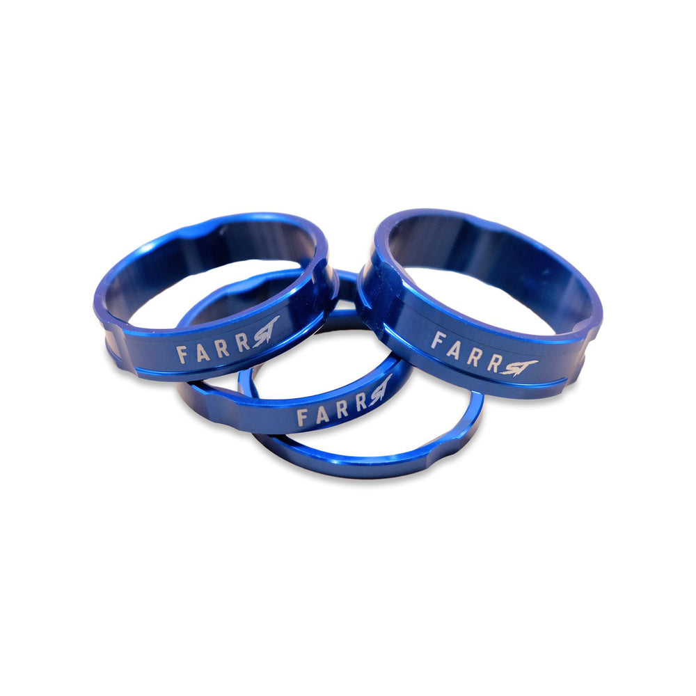 Farr-ST BMX Farr-ST Headset Spacers, 1-1/8", Blue, Set/4