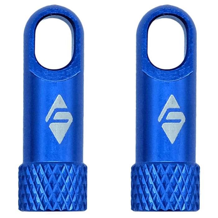 Ridefarr Presta Valve Cap with Core Remover, Blue, Pair