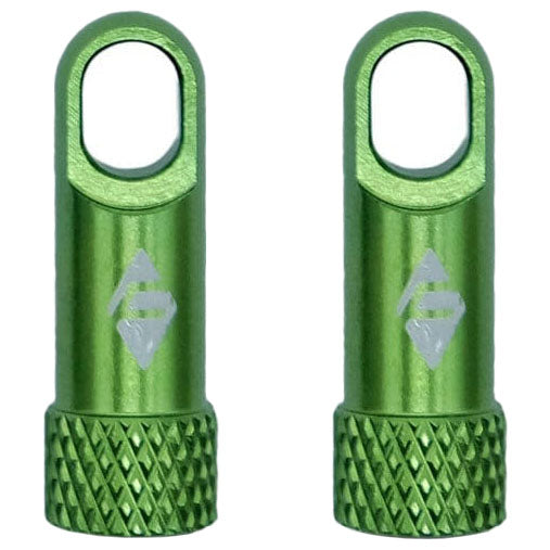 Ridefarr Presta Valve Cap with Core Remover, Green, Pair