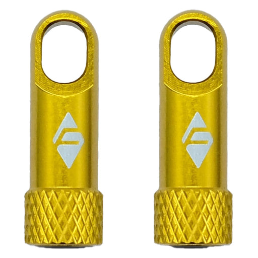Ridefarr Presta Valve Cap with Core Remover, Gold, Pair