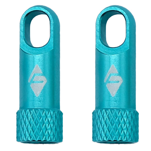 Ridefarr Presta Valve Cap with Core Remover, Aqua, Pair