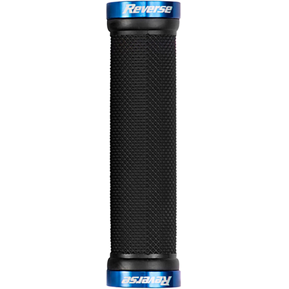 Reverse Classic Thin Lock-On Grips, 28mm, Black/Blue