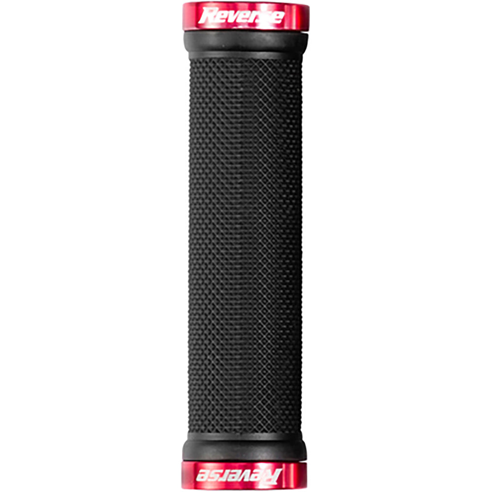 Reverse Classic Thin Lock-On Grips, 28mm, Black/Red