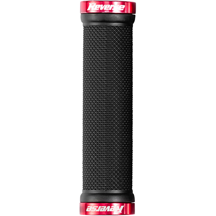 Reverse Classic Thin Lock-On Grips, 28mm, Black/Red