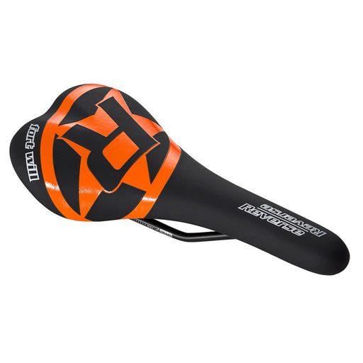 Reverse Fort Will Style Bike Saddle, Black/Orange