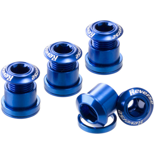 Reverse Chainring Bolt Set, 4pc - Blue