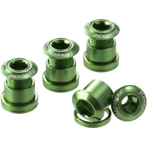 Reverse Chainring Bolt Set, 4pc - Green