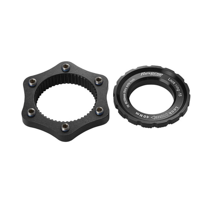 Reverse Rotor Adapter, Centerlock to 6-Bolt, Black