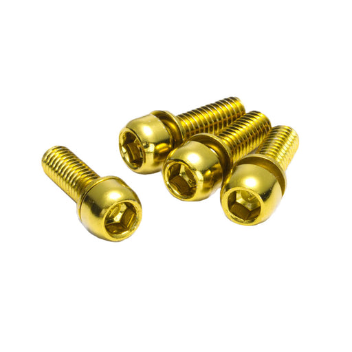 Reverse Disc Brake Caliper Bolts, M6x18, 4/Pack - Gold