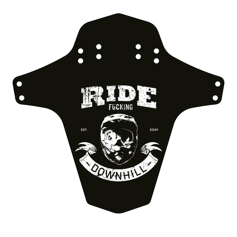 Reverse Mudfender, Ride F-Ing Downhill, Black/White