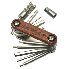 Soma Woodie 11-Function Multi-Tool, Wood/Chrome