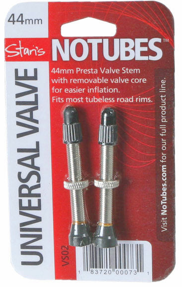 Stan's Brass Tubeless Presta Valves Stem, 44mm Universal - Pair