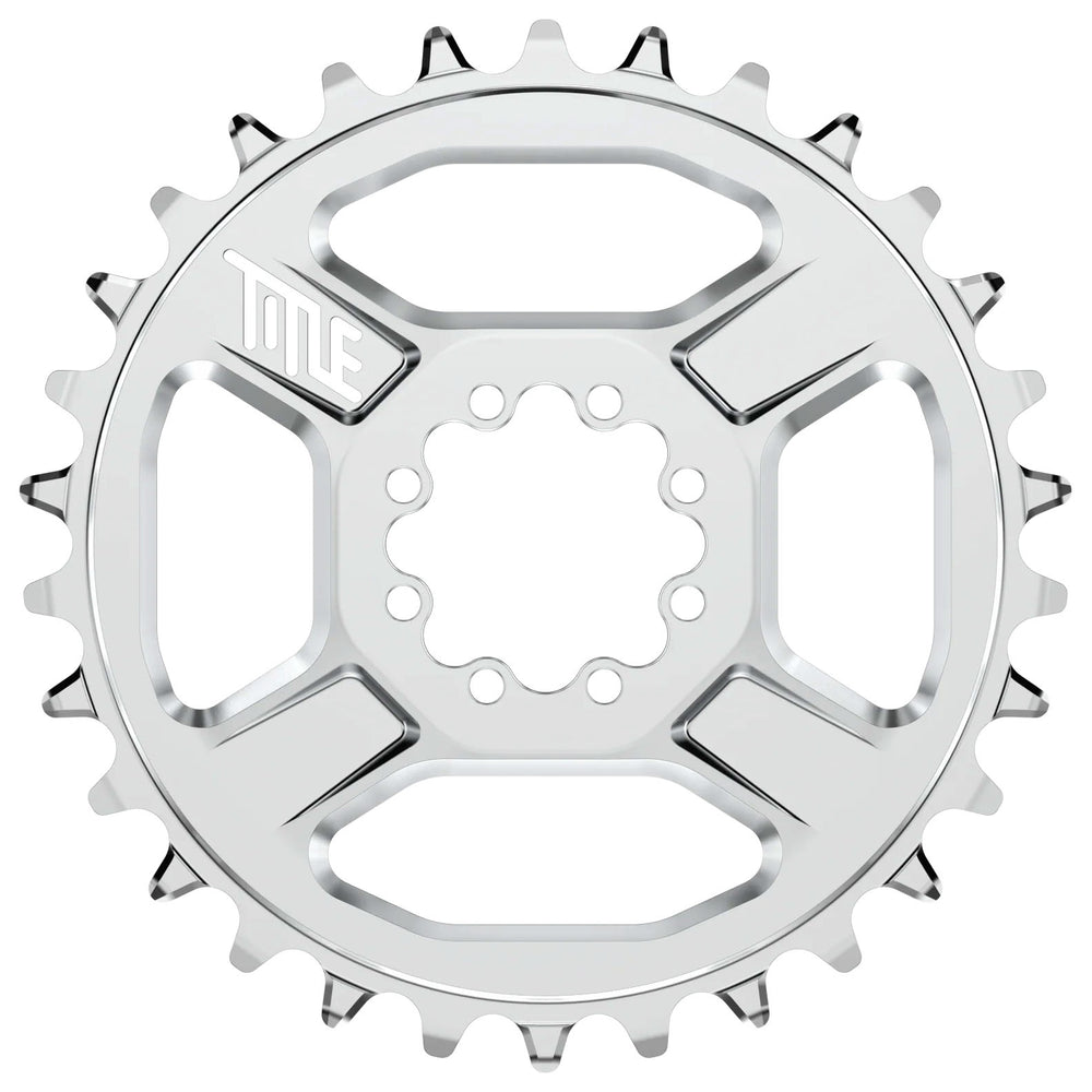Title CR1 Chainring, 30t, 3mm offset, 8 Bolt, T-Type, Chrome