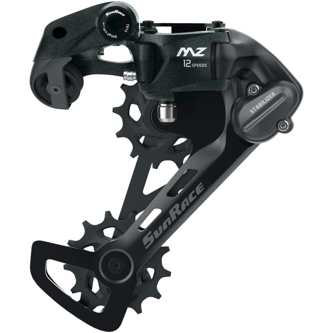 Sunrace RDMZ600 12sp Rear Derailleur, Med Cage w/Bolt, Black