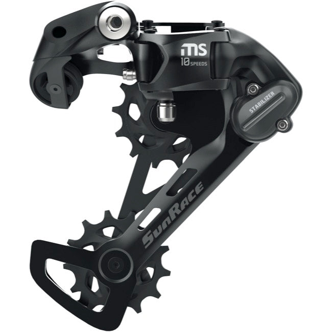 Sunrace RDMS100 10sp Rear Derailleur, Med Cage w/Bolt, Black