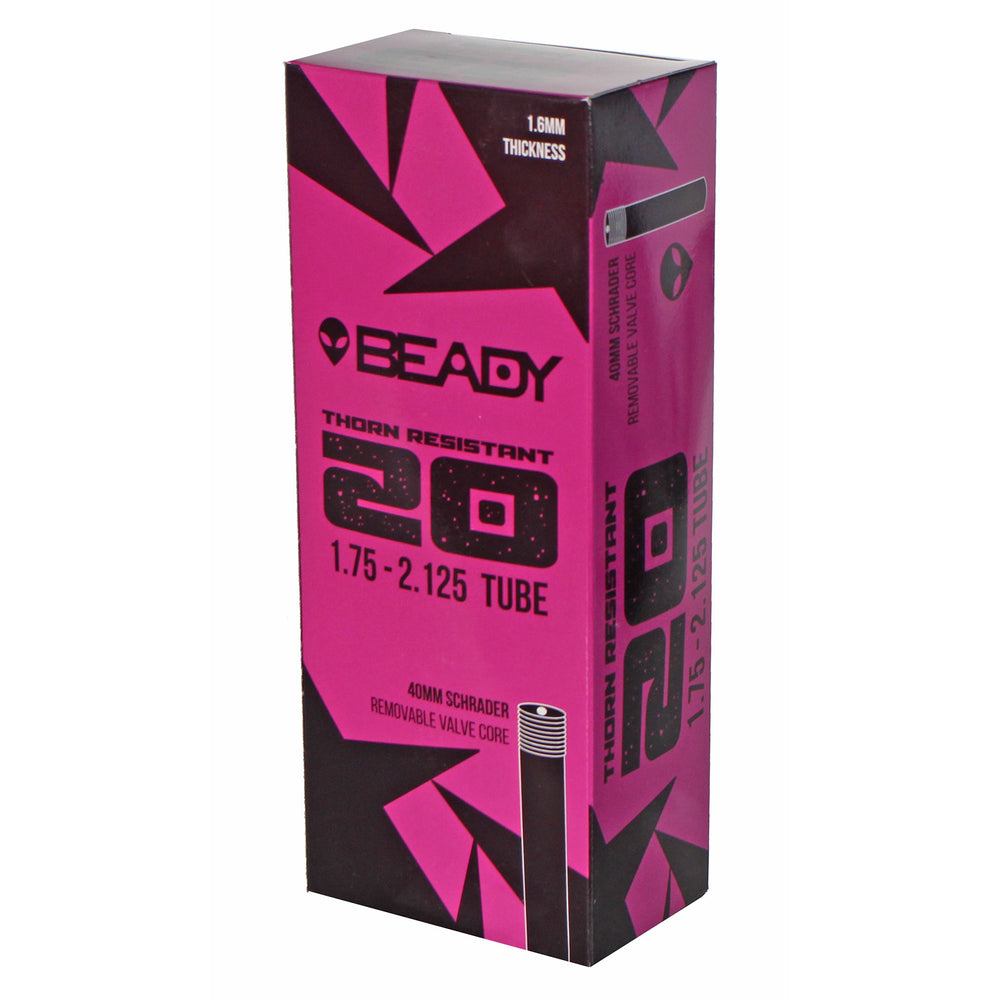 Beady Thorn Resistant Tube, 20x1.75-2.125" Schrader Valve 40mm