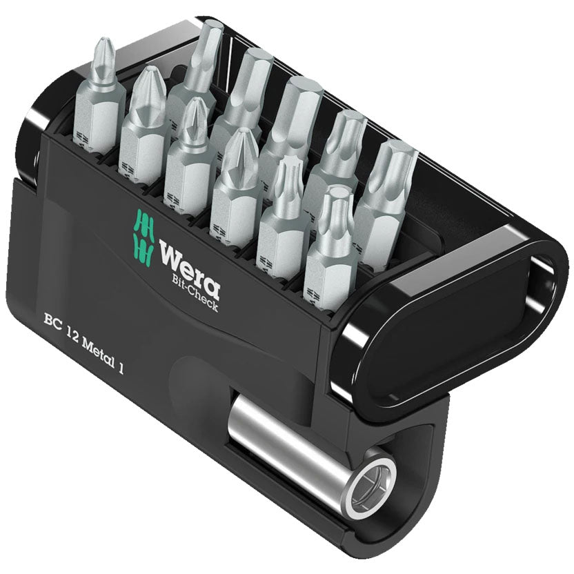Wera Bit-Check 12 Metal 1 Bit Holder and Bit Set - 1/4" Drive