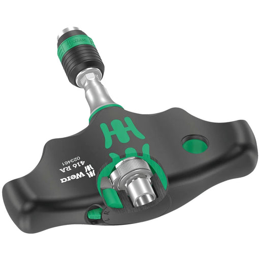 Wera 416 RA T-Handle Screwdriver - Ratchet Function, Rapidaptor Quick-Release Chuck
