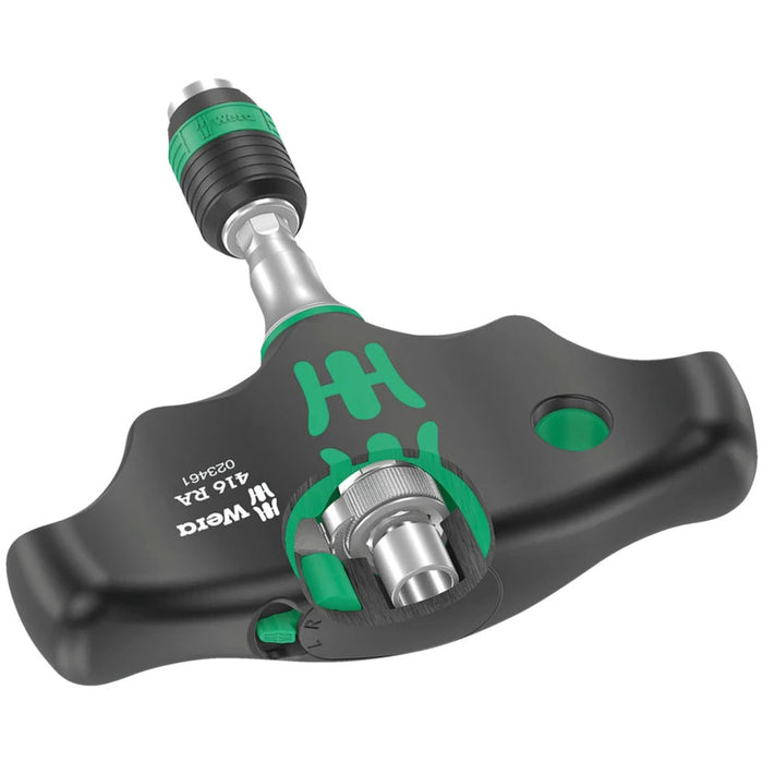 Wera 416 RA T-Handle Screwdriver - Ratchet Function, Rapidaptor Quick-Release Chuck