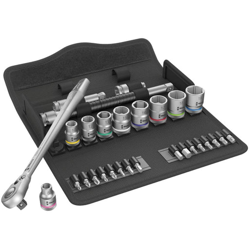 Wera 8100 SB 8 Zyklop Metal Ratchet Set - 3/8" Drive, Metric, Switch Lever